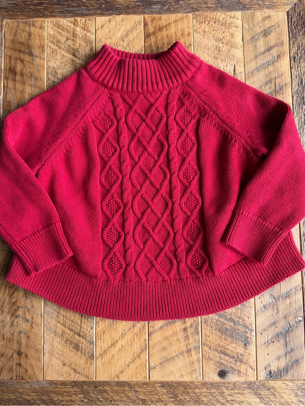 Carter's Red Cable-Knit Mock Neck Sweater